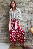 Basso Big Dot Balloon Cuff Pant Sangria & White